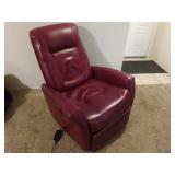 Leather/Vinyl Maroon Power Reclining Chair