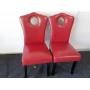 2 Red Leather Nail head Dining Chai...