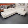 Cream White Faux Leather Sectional