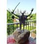 Bill Worrell "Masked Caped Shaman With Spear" Sculpture