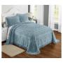Emily Chenille Bedspread - Blue - Full Size