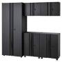 Husky 5-Piece Regular Duty Welded Steel Garage Storage System in Black (78 in. W x 75 in. H x 19 in. D)  Customer Returns See Pictures