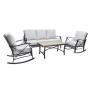 STYLE SELECTIONS Wallingford 4-Piece Patio Conversation Set with Off-white Cushions