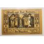 June, 1st, 1921 Germany Notgeld Ring 10 Pfennig, Rare Uncirculated Banknote