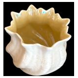 Vintage Belleek Irish Porcelain Shamrock Harp Bud Vase and Belleek Limpet Yellow Nautilus Bud Vase