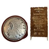 Indian Prayer Plaque and Large Trinket with Beautiful Chief Embossed Designed Top
