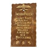 Indian Prayer Plaque and Large Trinket with Beautiful Chief Embossed Designed Top