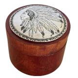 Indian Prayer Plaque and Large Trinket with Beautiful Chief Embossed Designed Top
