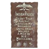 Indian Prayer Plaque and Large Trinket with Beautiful Chief Embossed Designed Top
