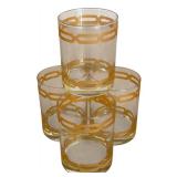 Vintage Glassware including Anchor Hocking Abler Tumblers, MCM Hollywood Regency Gold Deign Rocks Cocktail Glasses and More!