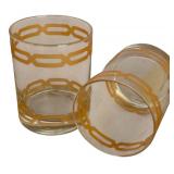 Vintage Glassware including Anchor Hocking Abler Tumblers, MCM Hollywood Regency Gold Deign Rocks Cocktail Glasses and More!
