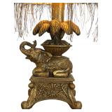 Vintage Petite Brass Elephant Figurine Table Lamp
