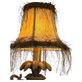 Vintage Petite Brass Elephant Figurine Table Lamp
