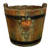 Vintage Weller Wood Rose Pottery Basket