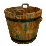 Vintage Weller Wood Rose Pottery Basket