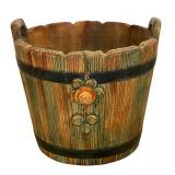 Vintage Weller Wood Rose Pottery Basket
