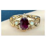 Vintage 14K and Ruby Ring