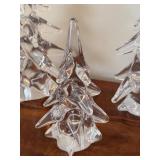Set of Three Vintage Lead Crystal Tree Figurines