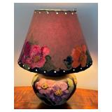 Antique Tiffin Black Glass Lamp