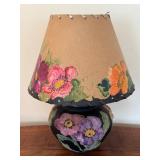 Antique Tiffin Black Glass Lamp