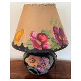 Antique Tiffin Black Glass Lamp