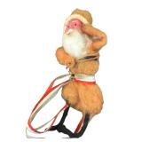 Three Antique Santa Clause Figurine Ornaments