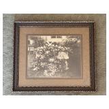 Framed Antique Black and White Casket Photograph