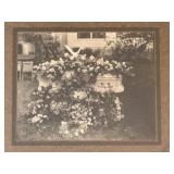 Framed Antique Black and White Casket Photograph