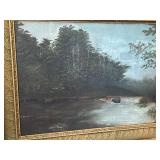 Antique Oil on Board Framed Scenic Painting