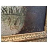 Antique Oil on Board Framed Scenic Painting