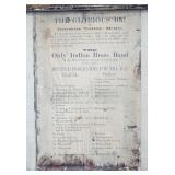 Framed Antique 1882 Print Advertising The Glorious Fourth! The Only Indian Brass Band!
