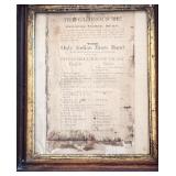 Framed Antique 1882 Print Advertising The Glorious Fourth! The Only Indian Brass Band!