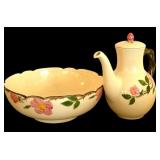 Vintage Franciscan Desert Rose including, Tea Kettle, Sugar, Cream, Petite Cups and More