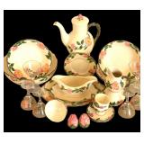 Vintage Franciscan Desert Rose including, Tea Kettle, Sugar, Cream, Petite Cups and More