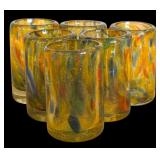 Mexican Hand Blown Art Glass Shot Glasses