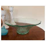 Stylish Home Decor Items including a Lovely Hand Blown Glass Aqua Vase