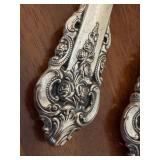 Vintage Wallace Grand Baroque Two Piece Sterling Silver Salad Serving Utensils