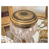 Vintage Mirrored Vanity Tray, Vintage Glass Vanity Jar and More