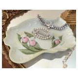 Vintage Mirrored Vanity Tray, Vintage Glass Vanity Jar and More