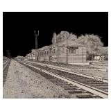 Pair of Vintage Black and White Framed Original Drawings by John Cartright of Brown