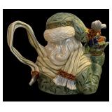 Fitz & Floyd Classics Gregorian Collection Victorian Santa Teapot,  Fitz & Floyd Santa with Wreath ~ Wall Hanger/ Dish/Plate 2002