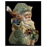 Fitz & Floyd Classics Gregorian Collection Victorian Santa Teapot,  Fitz & Floyd Santa with Wreath ~ Wall Hanger/ Dish/Plate 2002