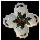 Fitz & Floyd Classics Gregorian Collection Victorian Santa Teapot,  Fitz & Floyd Santa with Wreath ~ Wall Hanger/ Dish/Plate 2002