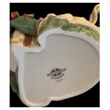 Fitz & Floyd Classics Gregorian Collection Victorian Santa Teapot,  Fitz & Floyd Santa with Wreath ~ Wall Hanger/ Dish/Plate 2002