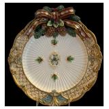 Fitz & Floyd Classics Gregorian Collection Victorian Santa Teapot,  Fitz & Floyd Santa with Wreath ~ Wall Hanger/ Dish/Plate 2002