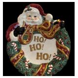 Fitz & Floyd Classics Gregorian Collection Victorian Santa Teapot,  Fitz & Floyd Santa with Wreath ~ Wall Hanger/ Dish/Plate 2002