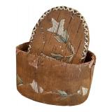 Antique Hand Crafted Bent Wood and Quill Box and Oval Shaped Trinket Box