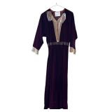 Antique Purple Velvet Dress with Lace Accents