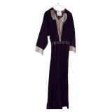 Antique Purple Velvet Dress with Lace Accents