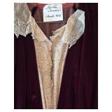 Antique Purple Velvet Dress with Lace Accents